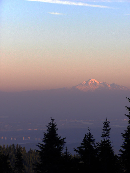 Snowy mountains from the top of Grouse