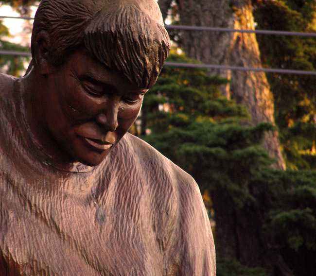 Wood sculpture at Grouse Mountain