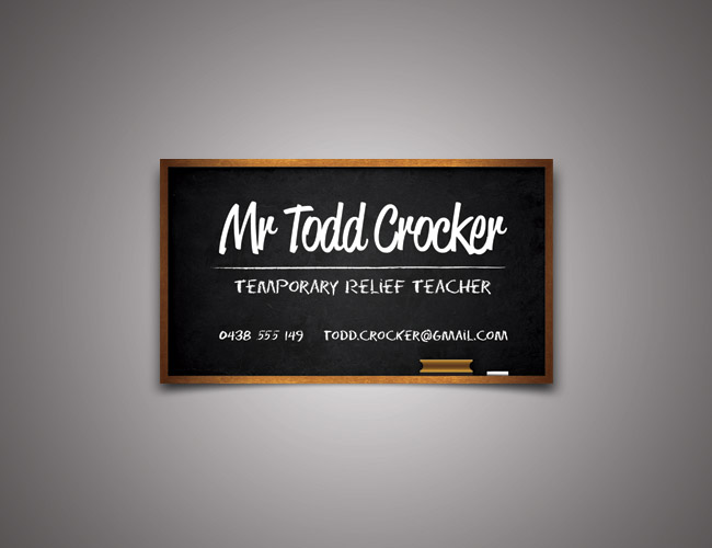 Temporary relief teacher business card
