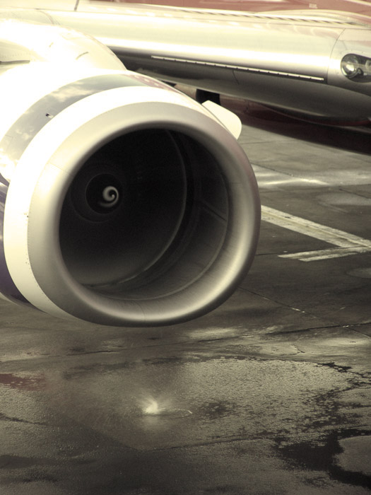 Jet engine waterspout at Sydney airport