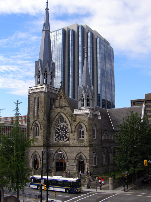 The Holy Rosary Cathedral in Cathedral Place in Vancouver, BC