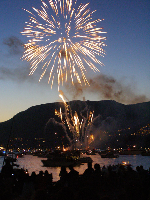 Fireworks over English Bay in Vancouver