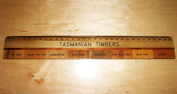 Ruler made of Tasmanian timber
