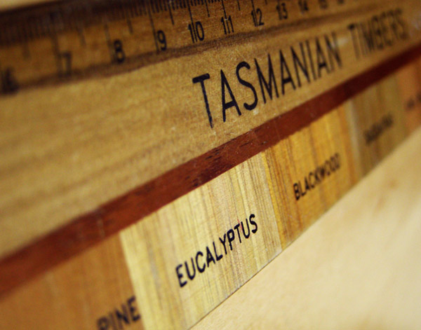 Ruler made of Tasmanian timber