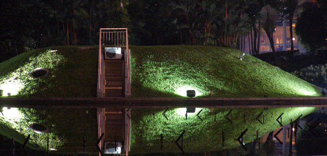 KL public waterpark at night