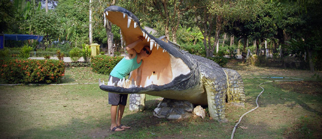 Crocodile sculpture