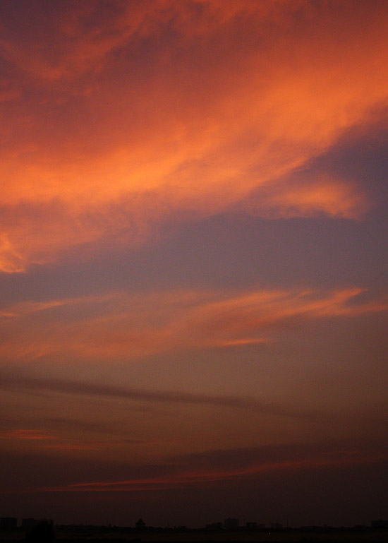 Sunset over the lake in Phnom Penh's backpacker district