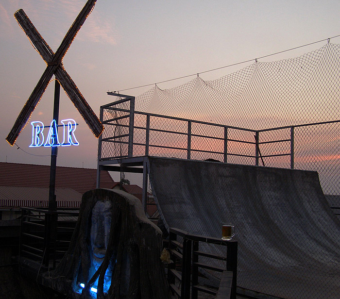 X Bar with halfpipe on the roof, Siem Reap