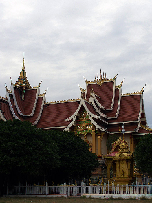 Large temple in Vientiane, Laos