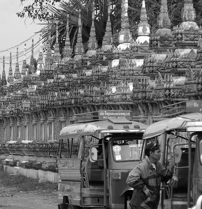 Long line of stupas